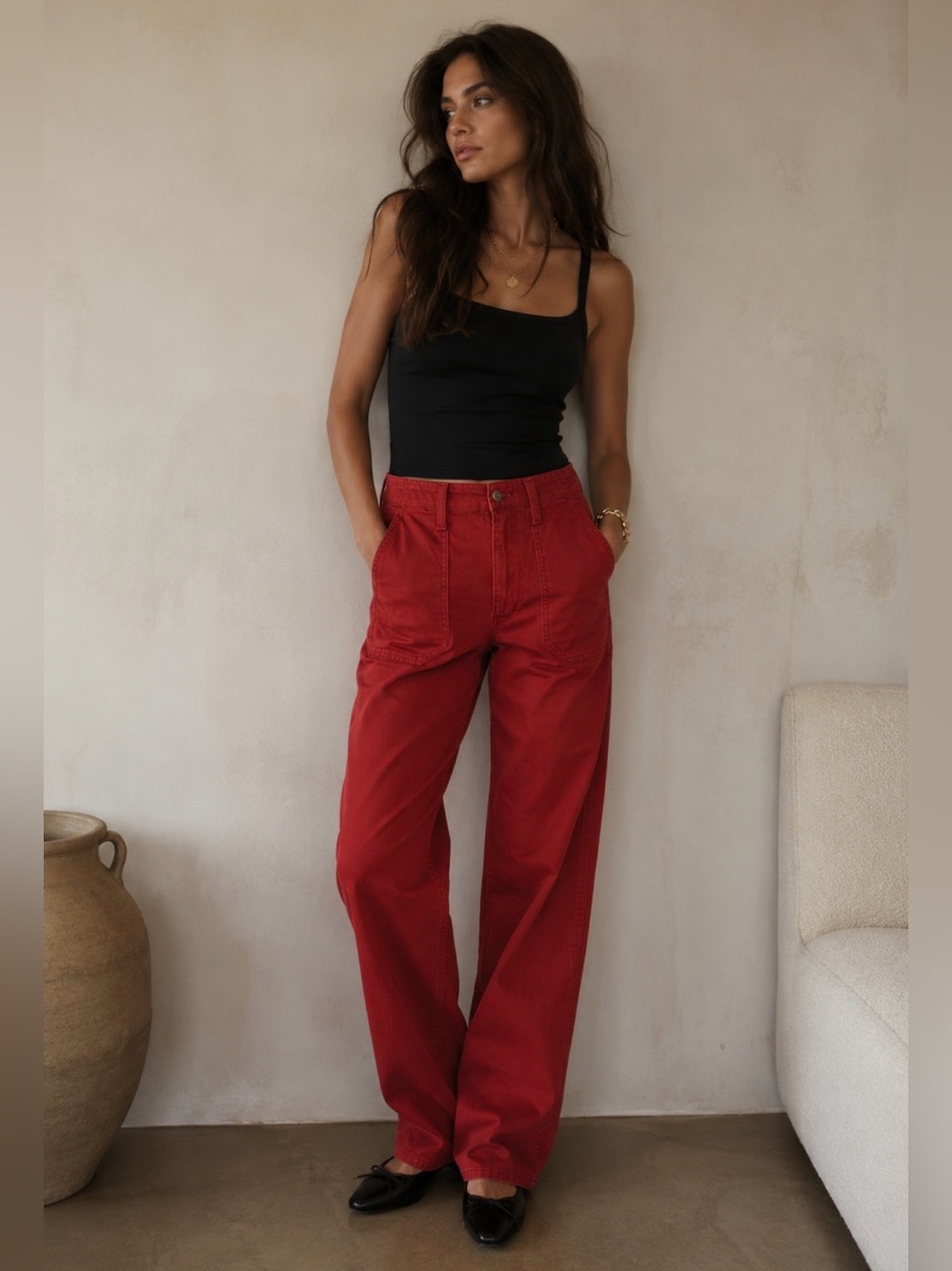 Levi's Rust Wide Leg Jeans